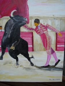 Voir le détail de cette oeuvre: culture camarguaise taureau cabré